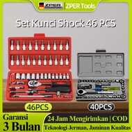 ZPER Hand Tool Kit Socket Wrench Pas Socket Set 1/4 Repair Tool 46 pcs ZP025