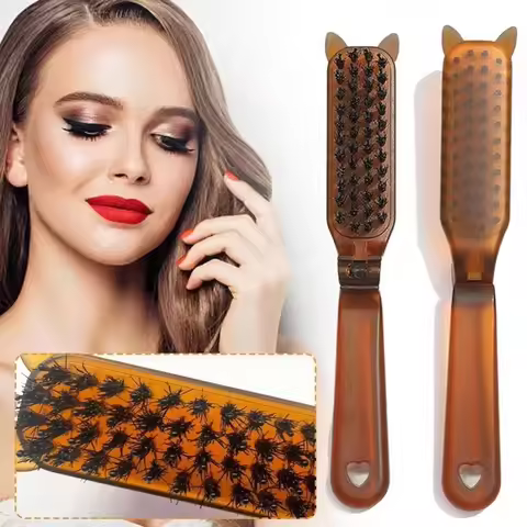 New Foldable Sideburns Fluffy Comb Anti Static Straight Curly Dual Purpose Massage Comb Hairdressing