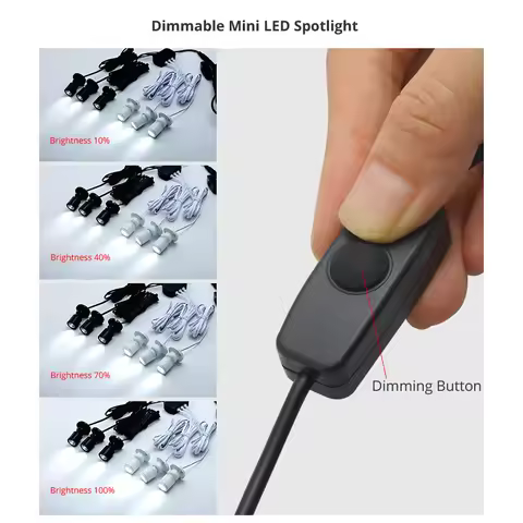 Mini 1W LED Spotlight dimmable USB 5V for model display counter wine cabinet garage kit exhibition c