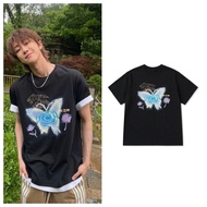 2026 Fashion 2026Seventeen Xu Minghao ins Same Style Loose Casual Top Clothes Printed Round Neck Sim
