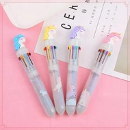 4 Pcs Unicorn 10-Colors Press Ballpoint Pens Writing Supplies Office School Supplies