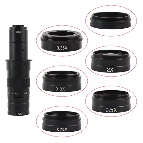0.3X 0.35X 0.5X 0.75X 1X 2.0X Auxiliary Barlow Objective Lens M42 For 120X/180X/200X/300X/500X C-Mou