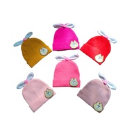 Cute baby girl's beanie with windmill ribbon / girl's beanie with ribbon motif / baby girl's beanie 