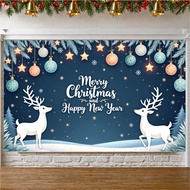 Large Christmas Banner Backdrop, Merry Christmas Banner Indoor New Year Photography Background Party