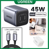 UGREEN 45w 25W USB C Charger 2 Port GaN Foldable Wall Charger Travel Charger Adapter