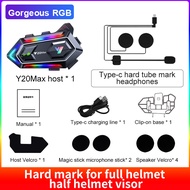 HLINKEY V5.3บลูทูธ Y20MAX + หูฟัง5.3คู่วอล์คกี้ทอล์คกี้สีสันสดใสผสมลดเสียงรบกวนรถจักรยานยนต์หูฟังบลู