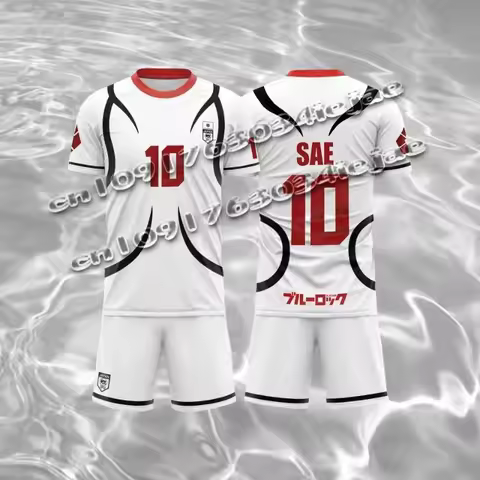 Blue Lock Japan U20 White Cartoon Anime Cosplay Men Suits Jersey Summer Children Short Sleeve Set Fa