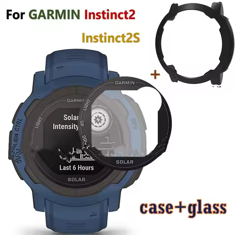 Glass Film PMMA Screen Ring Case for Garmin Instinct 2 Frame Smart Watch Instinct 2S Cover Protector