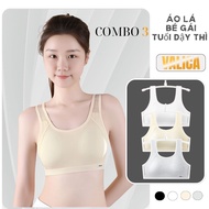 Combo of 3 women's sports bras with breathable mesh - Set of 3 thin cotton bras VALICA A611