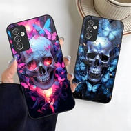Horror skull butterfly Phone Case Glass for Samsung Galaxy S21 S22 S23 S24 S24FE Ultra Fe Plus A04 A