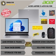READY Laptop Gaming ACER Aspire 3 A315 Touch AMD Ryzen 5 7520U RAM