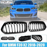 1 Pair Black Front Bumper Kidney Single Line Grille For BMW F39 X2 M35i xDrive20d xDrive28i sDrive20