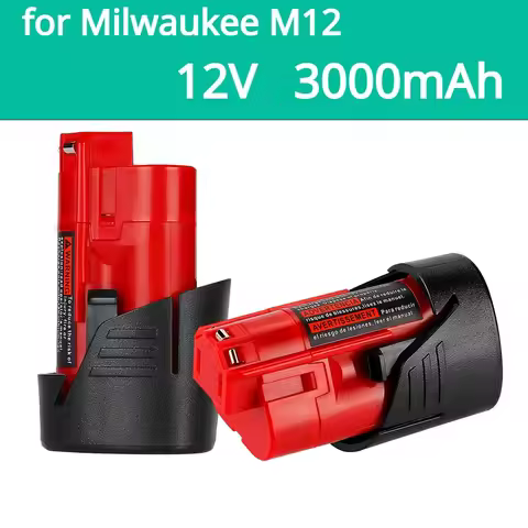 For Milwaukee Battery 3Ah Compatible with Milwaukee 12V M12 XC 48-11-2410 48-11-2420 48-11-2411 12-V