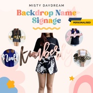 Customised Backdrop Name Signage Banner Party Name Sign Birthday