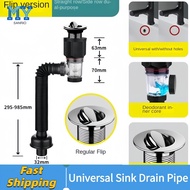 Universal Sink Drain Pipe Deodorising Sink Bathroom Traps Sink Drain Pipe Set