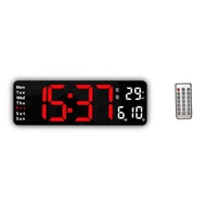 (TQHE) Large Digital Wall Clock Remote Control Temp Date Week Display Countdown Table Clock Wall Dua