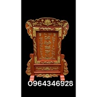 Nine Huyen That To lotus frame, inner size 25x 35, gold-plated rosewood and stone.