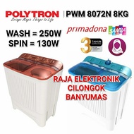 mesin cuci polytron PWM 8072N 8KG primadona hijab 2 tabung polytron