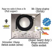 HEAVY DUTY 2 / 3 / 4 / 5 WAYS FAJAR TRS 2.5MM CABLE EXTENSION WIRE (PURE COPPER WIRE) 2.5mm wire