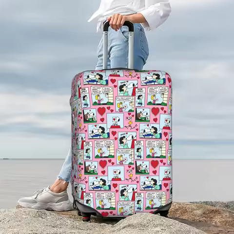Snoopy Woodstock Lucy Sally Brown Luggage Cover Elastic Travel Suitcase Protective Covers Fits 18-32