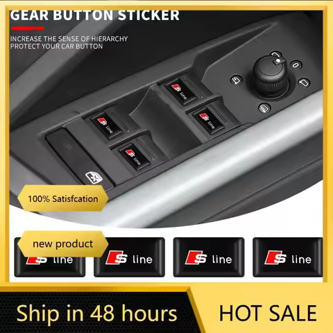 10PCS 3D Epoxy Steering Wheel Decor Sticker Car Styling Interior Decals For Audi Sline S6 S7 SQ5 SQ7