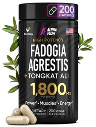 Fadogia Agrestis and Tongkat Ali 1800MG - Gain Strength with Tongkat Ali Fadogia Agrestis Supplement