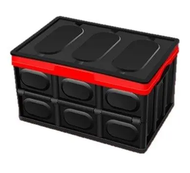 55L私家車車尾箱摺疊箱 黑色儲物箱 家居整理箱玩具箱購物買餸膠籃 易摺易收收納箱 [大]