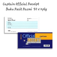 Captain Official Receipt Book 50 x 2ply 190x90mm