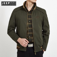 JEEP SPIRIT 1941 ESTD ยี่ห้อสองเสื้อทหารเสื้อผู้ชายฤดูใบไม้ผลิฤดูใบไม้ร่วงผ้าฝ้ายธุรกิจสบายๆกระเป๋าผ