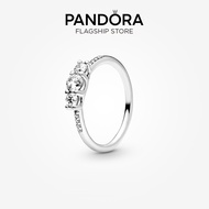 Pandora Sterling Silver Clear Three-Stone Ring