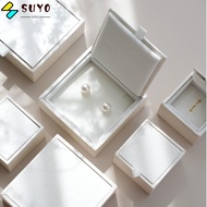 SUYO Jewelry Packaging Box, Display Organizer Satin Jewelry Box, Elegant White/Pink Earring Organize