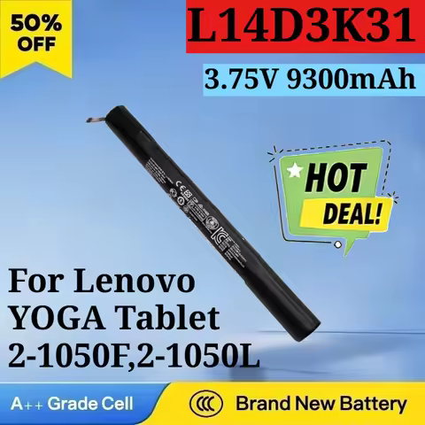 New L14D3K31 3.75V 9300mAh 34.8Wh Battery for Lenovo YOGA Tablet 2-1050F,2-1050L,2-1051F,2-1051L,2-1