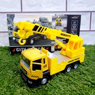 DIECAST MOBIL TRUCK CRANE - MINIATUR CRANE BISA NYALA DAN BUNYI
