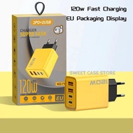 SWEET CASE Universal Multifunction Charger Adapter 120W 2 Usb + 2 PD Fast Charging 120 Watt Fast Cha