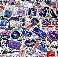 100 PCS SJM Fantasy Book Stickers, Holographic Bookish Acotar Stickers for Laptops Water Bottles Cre