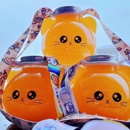 Plastic Bottle Beverage Bottle Milk Tea Bottle Cute Cat Beverage Bottle Disposable PET Beverage Milk