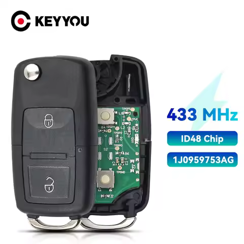 KEYYOU Car Remote Key For Seat Arosa Cordoba Ibiza Leon Toledo Vario 2002-2009 ID48 Chip 2 Buttons 1