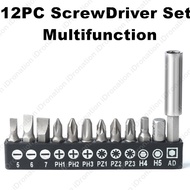 DIY Tool 12PC 12PCS Screwdriver Set Package Multi Function Screw driver Bits Bolt Drill 1/4 Hex Power Tool Cordless