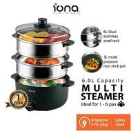 Iona 3.0L Non Stick Multi Cooker Pot with 2x Multi Steamer Trays - GLMC1830