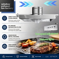 24H ship stainless steel Wall mounted Oil fume purifier kitchen exhaust fan hood moved Tudung Dapur 