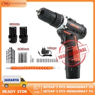 {Bisa COD} 10MM bor baterai cas komplit 12V Bor cas murah bor jld 35N.M Mesin Bor Baterai Tangan Cordless Drill Battery Fungsi Bor Cordless bolak balik Dapat Digunakan Pada Kayu Beton Logamtembok/bor listrik/bor charger 2 batera/bor cas 2 baterai promo