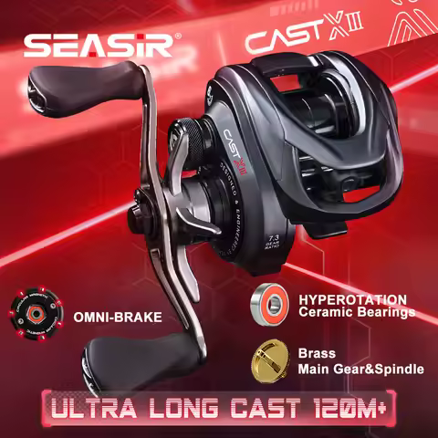 SEASIR CAST-X3 Baitcasting Reel Ultralong Cast 120m+ Ceramic Bearings OMNI-MAG-BRAKE Brass Main Gear