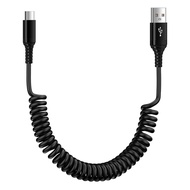 Kabel USB C Auto Android Kord Pengecasan Pantas Samsung S25 FE Bergelung USB C ke USB A Kabel Jenis 