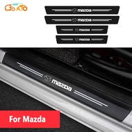 GTIOATO 4PCS Car Carbon Fiber Threshold Protector Auto Door Sill Cover Sticker Car Accessories For Mazda3 Mazda6 Mazda5 Mazda2 CX5 CX30 MX5 CX9 CX3 Axela Atenza