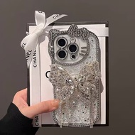 Sparkling Diamond HelloKitty Phone Case Compatible for IPhone 16 17 Pro Max IP 13 PM 14 15 Pro Max I