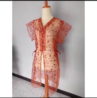 Brokat Luaran Kebaya Wanita Hitam Mewah Baju Pesta Kondangan