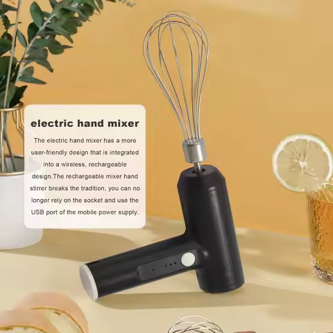 NEW-Hand Mixer Electric Wireless,Mixer Hand Mixer,USB Rechargeable,Portable Hand Mixer For Baking,Fo