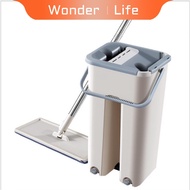 flat mop with bucket self washing and squeezing dry floor mop 2in1 360 rotating mop