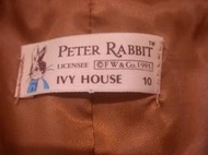 【妹妹的店】PETER RABBIT IVY HOUSE棕色外套70%羊毛10%CASHMERE(近全新)