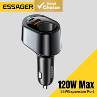 Essager 120W USB C Car Charger with 85W Car  Port Car Charger Adapter for Xiaomi iPhone 16 15 14 Mac